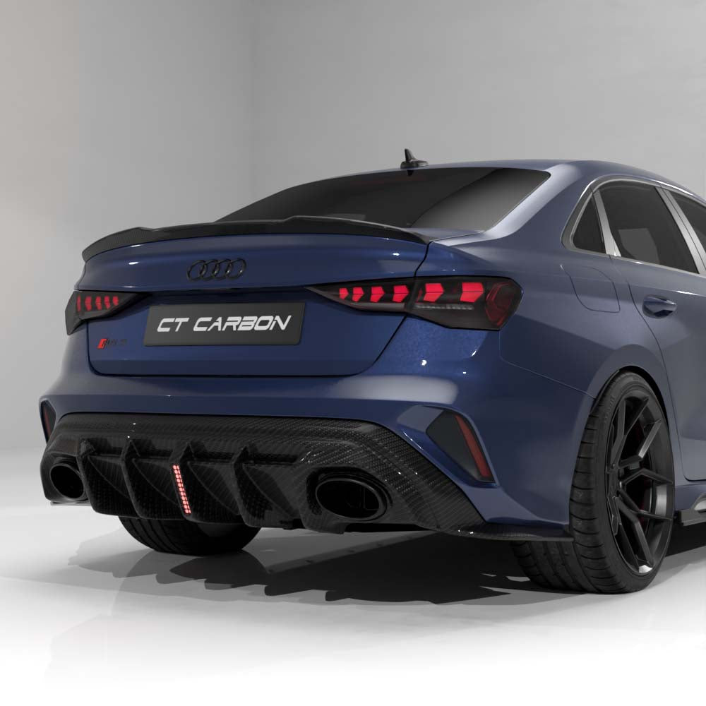 Audi RS3 8Y Berline - Diffuseur arrière en carbone avec LED V2
