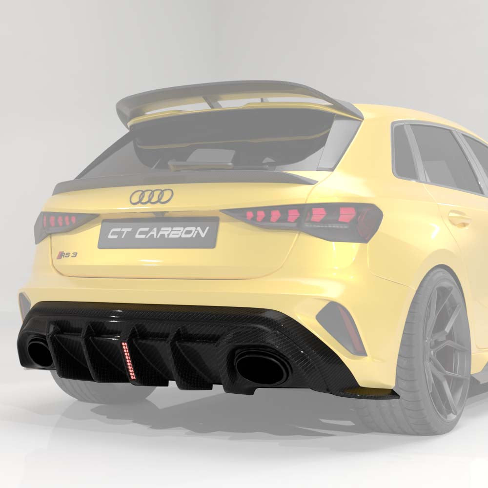 Audi RS3 8Y SportBack - Diffuseur arrière en carbone avec LED V2