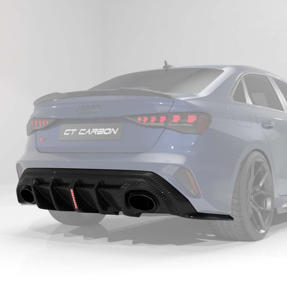 Audi RS3 8Y Berline - Diffuseur arrière en carbone avec LED V2