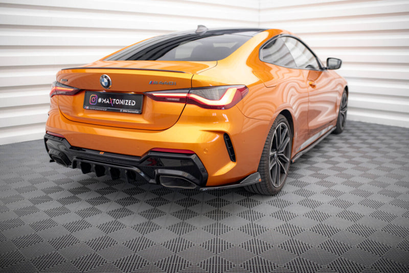 BMW Série 4 G22 Coupé Pack M - LAME DU PARE-CHOC ARRIÈRE FLAPS MAXTON DESIGN V.6