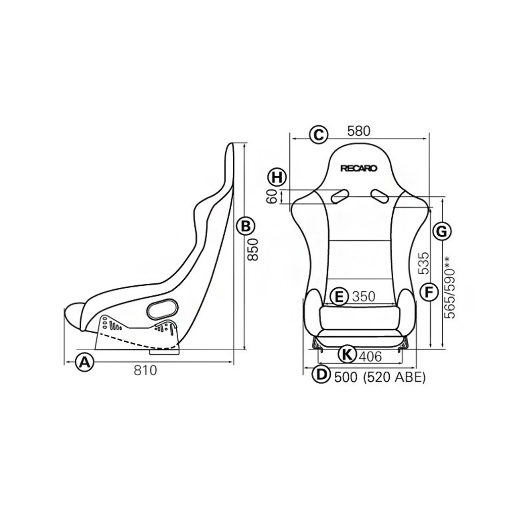 Recaro siège pole position Cuir / Simili-Cuir